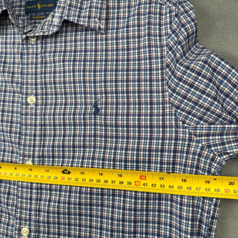 Ralph Lauren Kids Plaid Performance Button Down Shirt XL TG 18-20 Blue Green Red